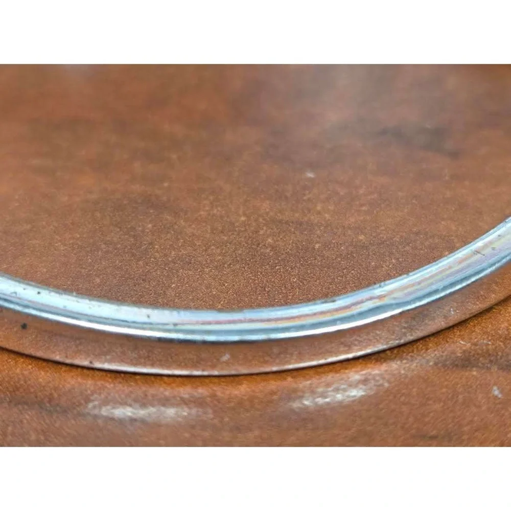 Ralph Lauren RL Silver Tone Wavy Bangle Bracelet Set of 3 Designer Stackable